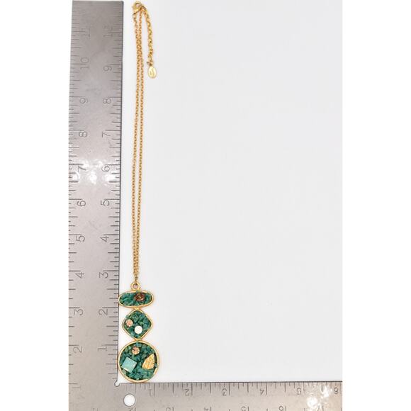 Sparkling Sage Pendant Necklace Green Press Glass Crystal Fall Autumn Leaf Bin3D - Picture 12 of 12